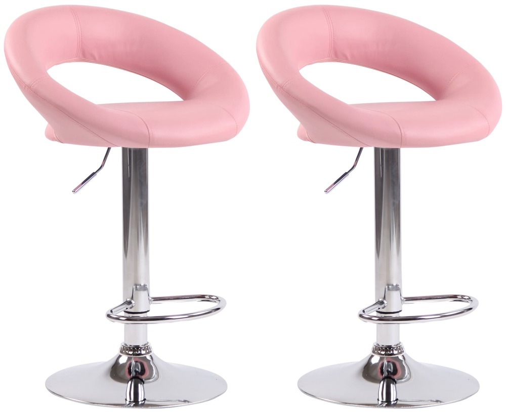 Lot de 2 tabourets de bar olinda simili cuir chromé