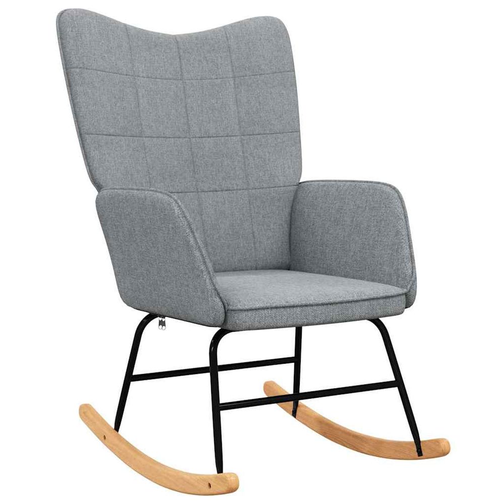 Chaise à bascule gris clair tissu
