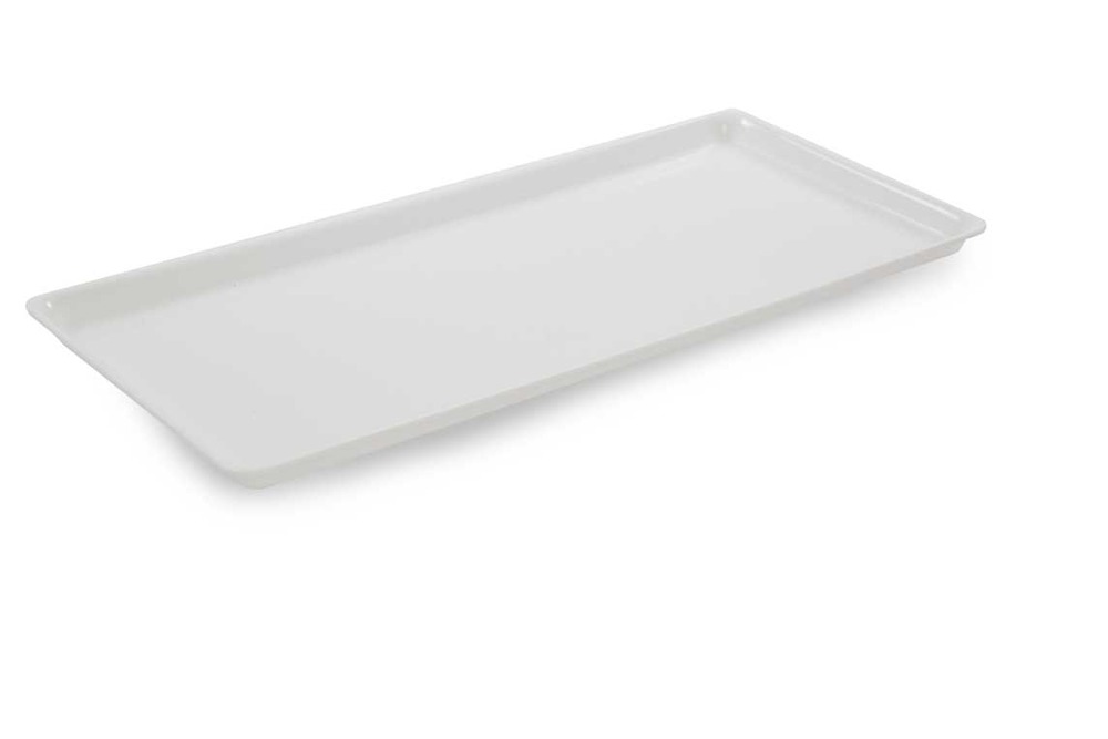 Plat en plexiglas rectangulaire avec coins arrondis blanc 565x270x17mm - matériel chr pro