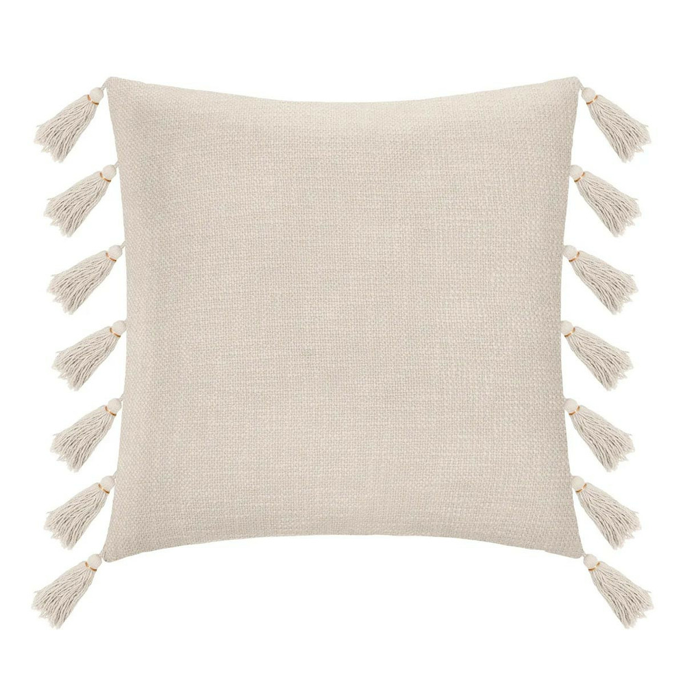 Coussin déco à pompons 