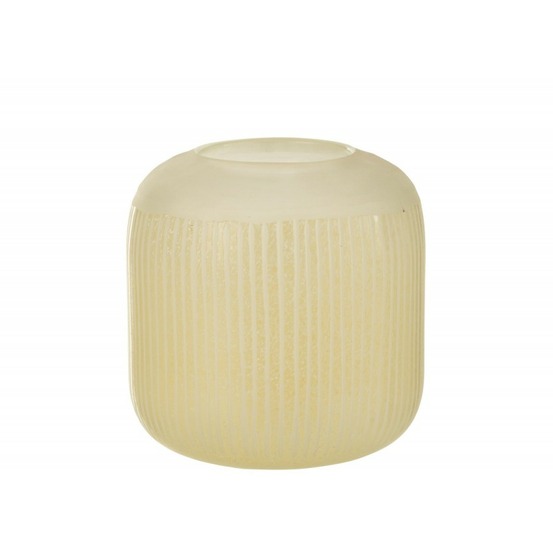 Vase avec lignes en verre jaune 17x17x16 cm
