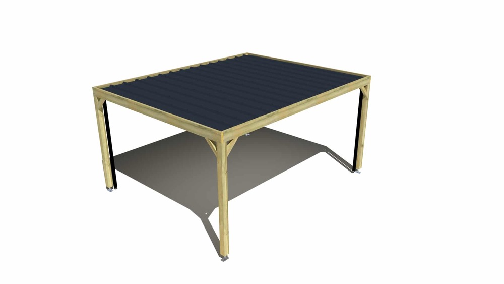 Carport bois • 5m x 4m • indépendante • sens largeur • livraison comprise