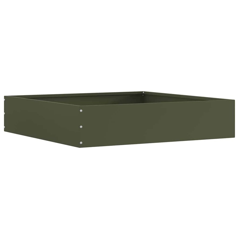 Bordure de pelouse 60 x 60 x 13 cm acier vert olive