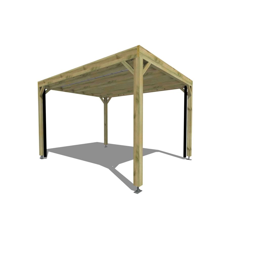 Carport bois • 3m x 4m • indépendante • sens profondeur • livraison comprise