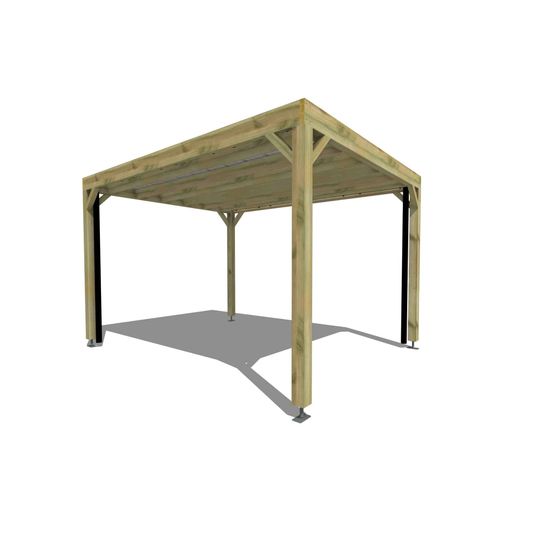 Carport bois • 3m x 4m • indépendante • sens profondeur • livraison comprise