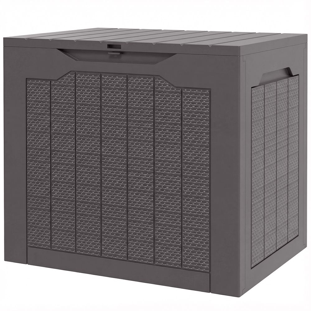 Coffre de rangement polypropylène 97 l marron pour jardin étanche verrouillable - comfortxl outdoor living
