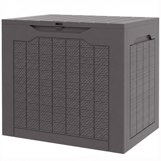 Coffre de rangement polypropylène 97 l marron pour jardin étanche verrouillable - comfortxl outdoor living