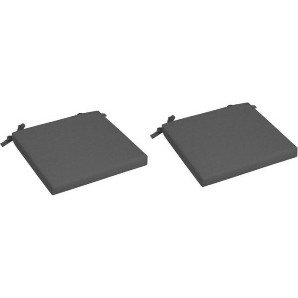 Coussin lot de 2 assises de chaises - - monte carlo - déhoussable - ardoise - 79 x 59 x 39 cm