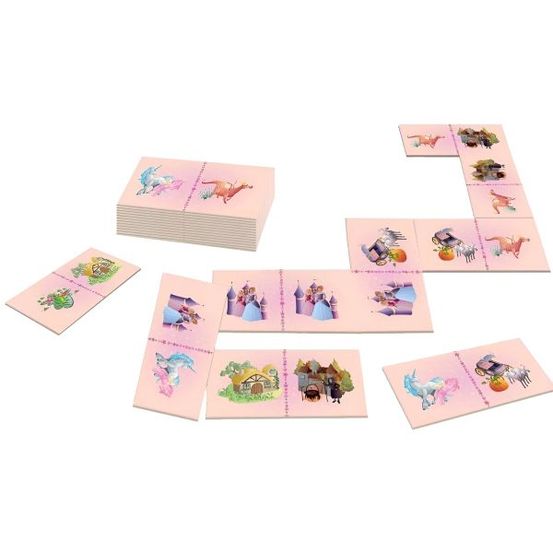 Dominos géants 28 pièces avec sac de rangement rose - princesse