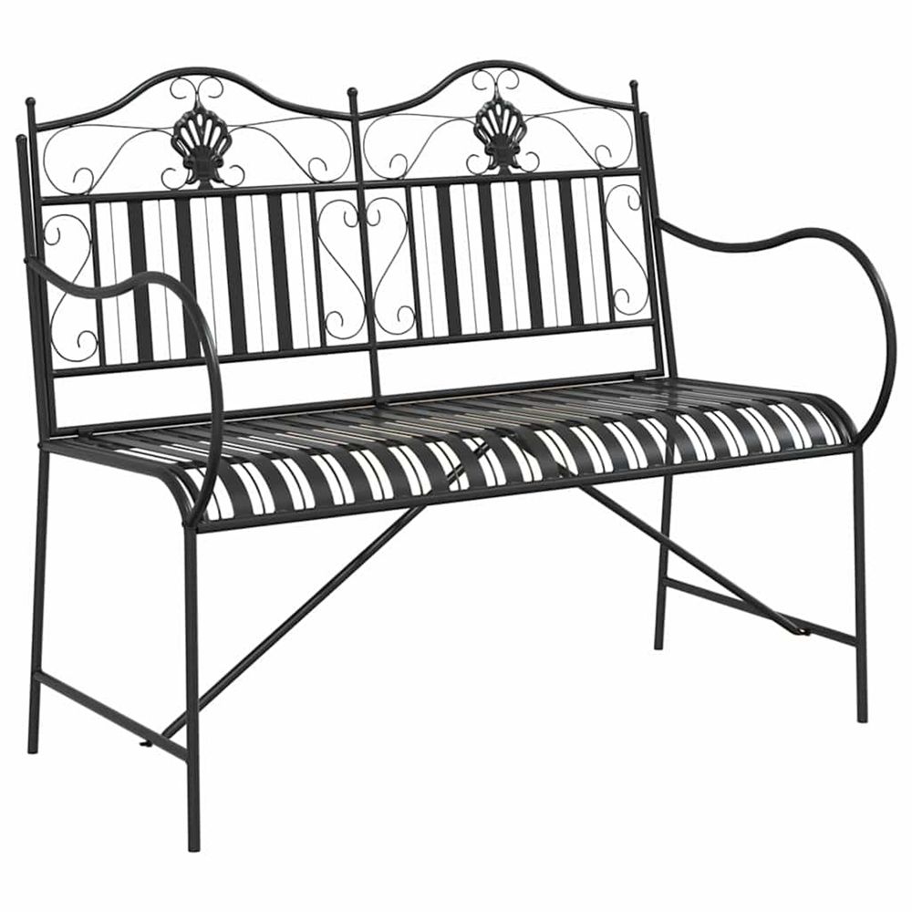 Banc de jardin 2 -seater 103,5 x 59 x 89 cm acier noir