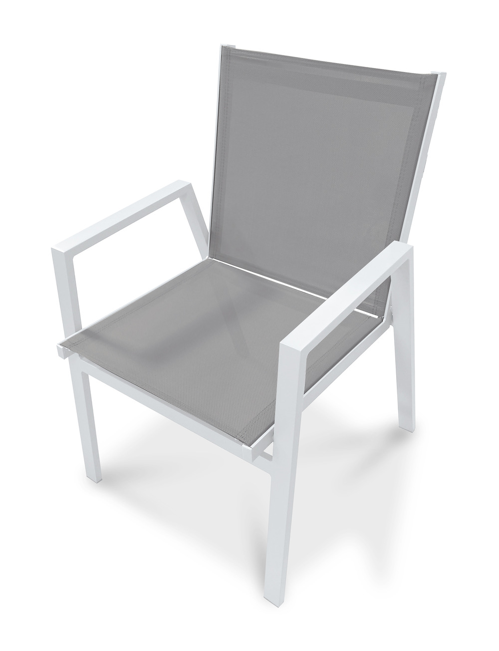 Fauteuil de jardin floride aluminium et textilène blanc