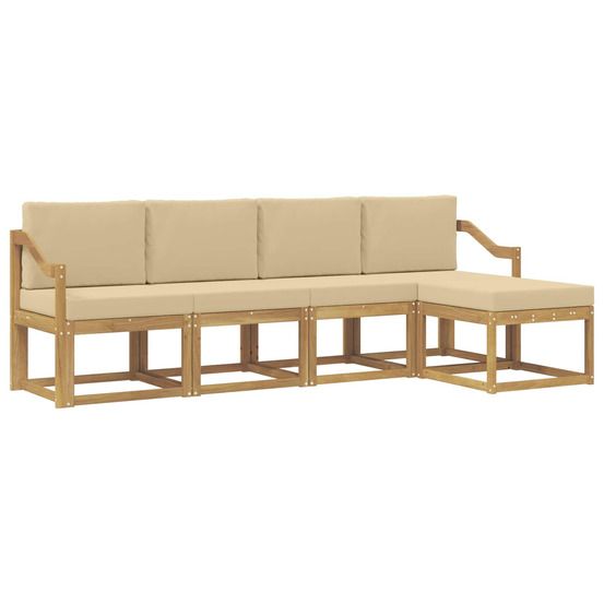 Ensemble de canapés d'extérieur 5 pc blanc et beige