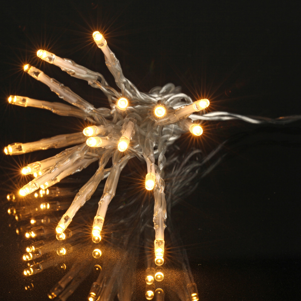 Guirlande 1000led blanc chaud fil transparent