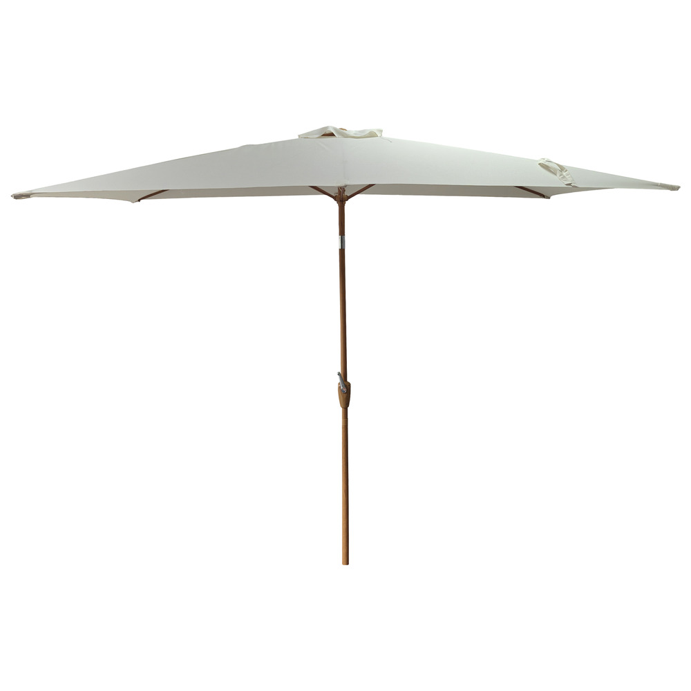 Parasol droit hapuna rectangulaire 2x3m beige et effet bois