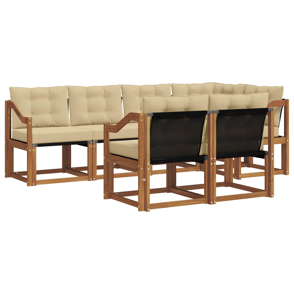 Ensemble de canapés d'extérieur 7 pcs naturel et beige