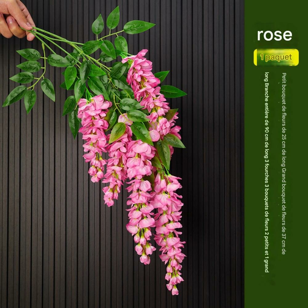 Fleurs artificielles de glycine et de cassia fistula pour décoration du plafond rose*2 dtopbuyage