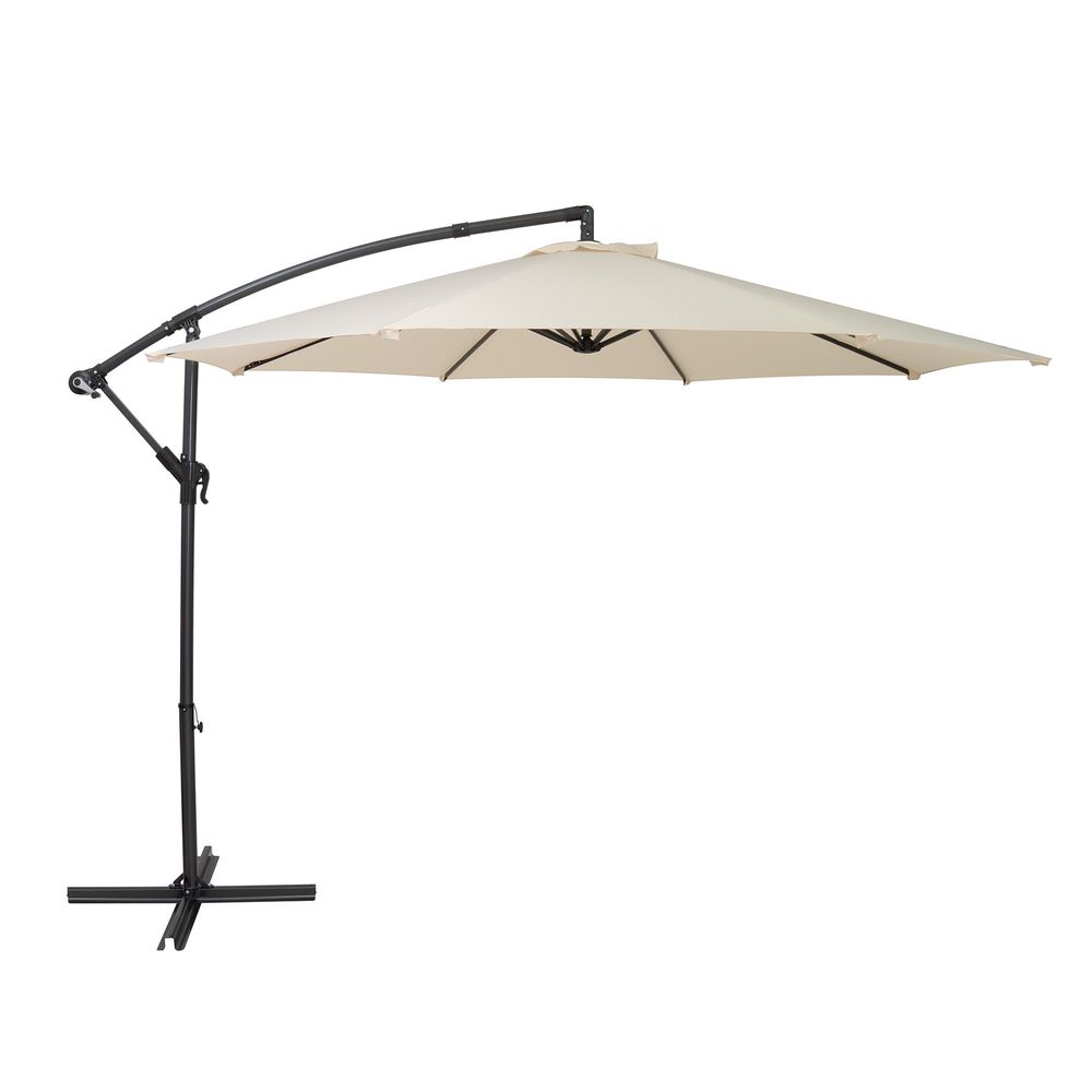 Parasol banane à mât déporté 3 m - crème