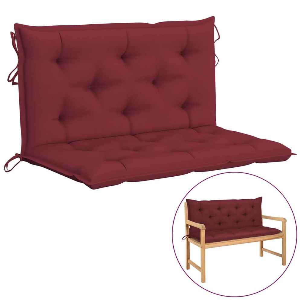 Coussins de banc de jardin 2 pcs rouge bordeaux tissu oxford