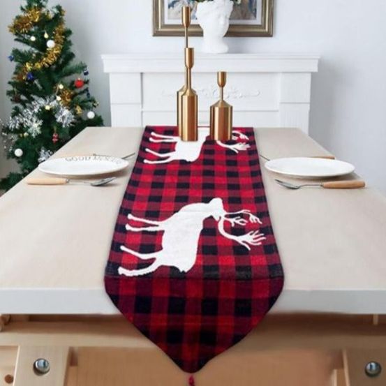 Chemin de table de noël - bucheron