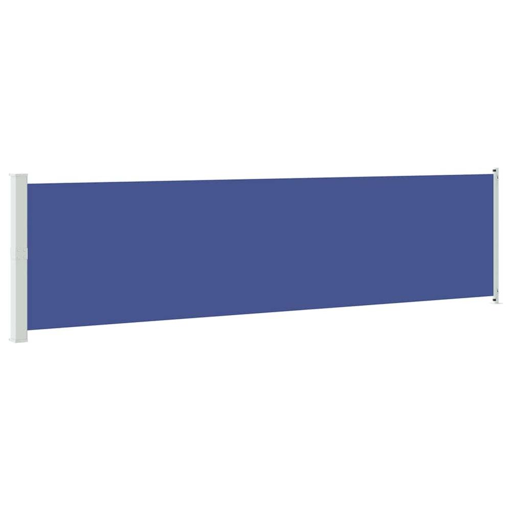 Auvent latéral rétractable de patio 600x160 cm bleu