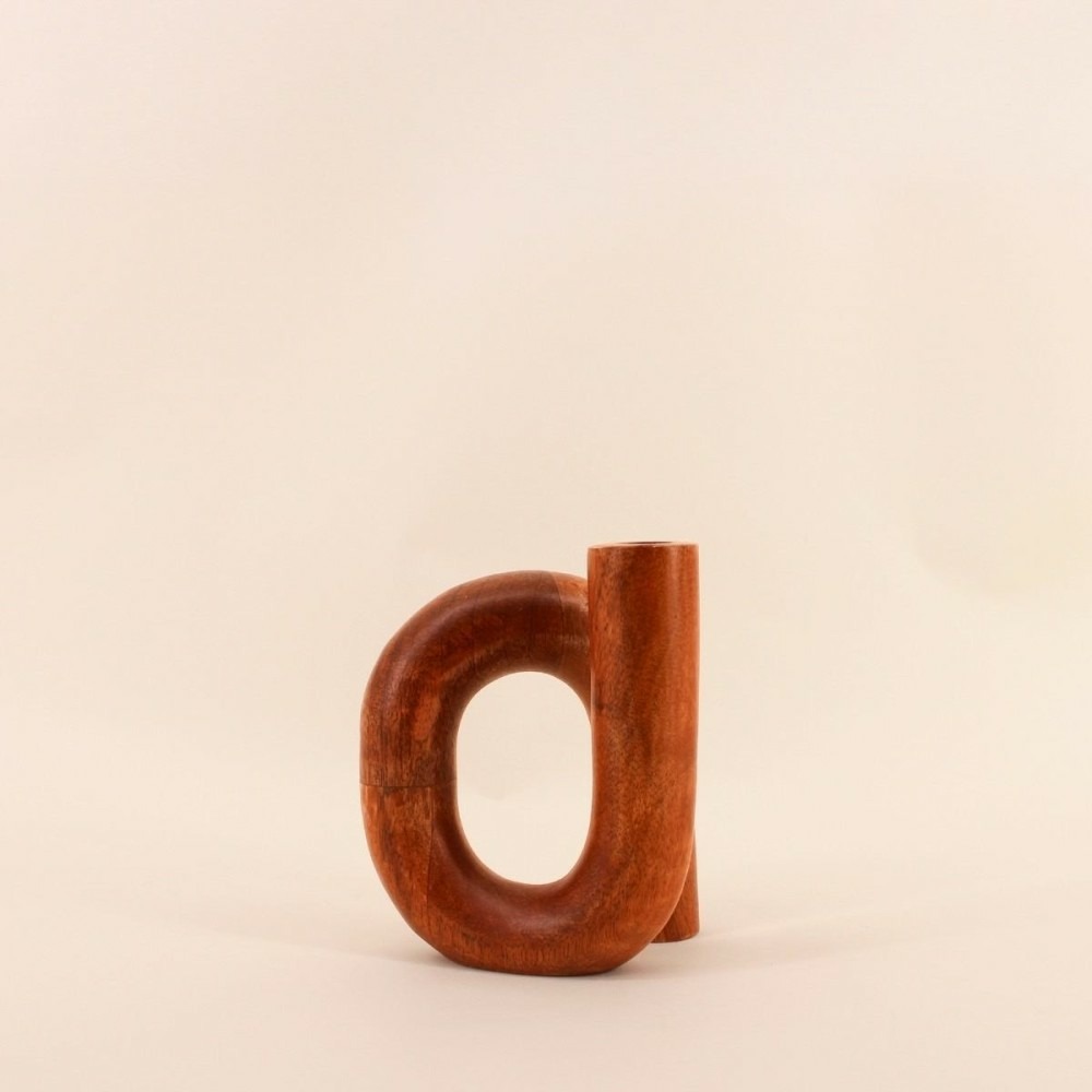 Vase design en bois 14x16cm, emka