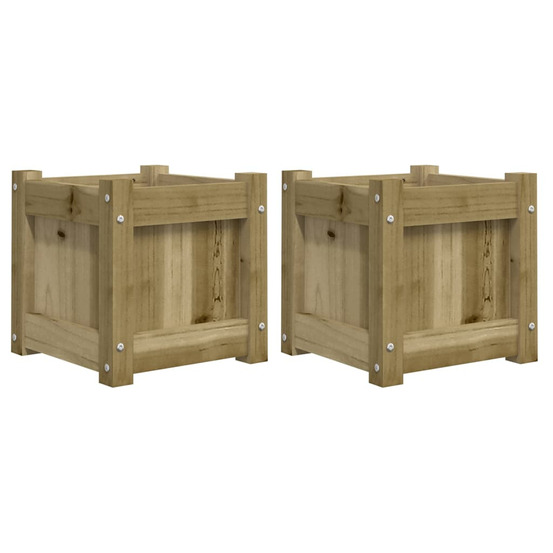 Jardinière d'extérieurs 2 pcs bois de pin imprégné