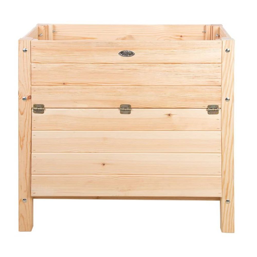 Lit surélevé avec rangement 65 l naturel