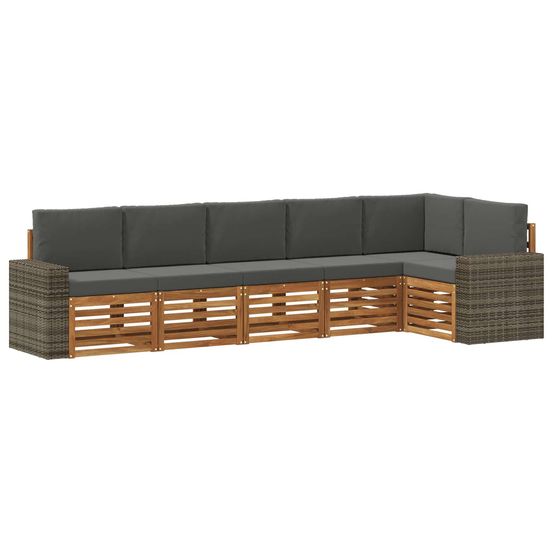 Ensemble de canapés d'extérieur 6 pc naturel et anthracite