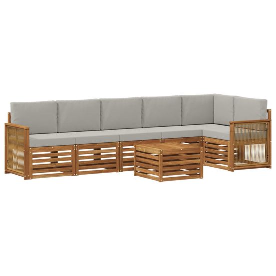 Ensemble de canapés d'extérieur 6 pc naturel et gris clair