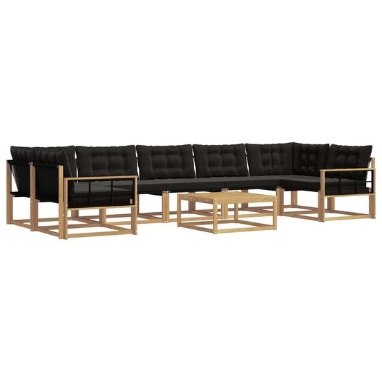 Ensemble de canapés d'extérieur 8 pc blanc et noir