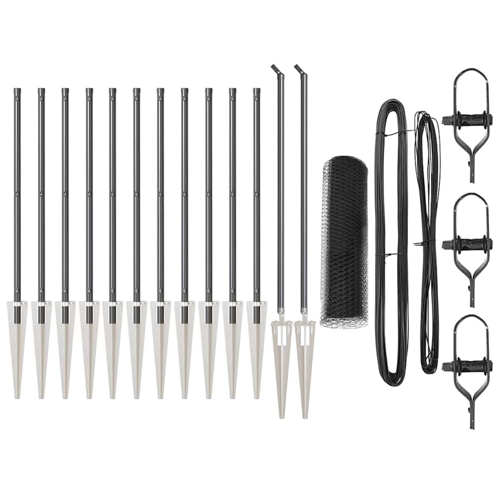 Poteau de clôture. Gris 25 x 1 m (maille de 25 mm) acier