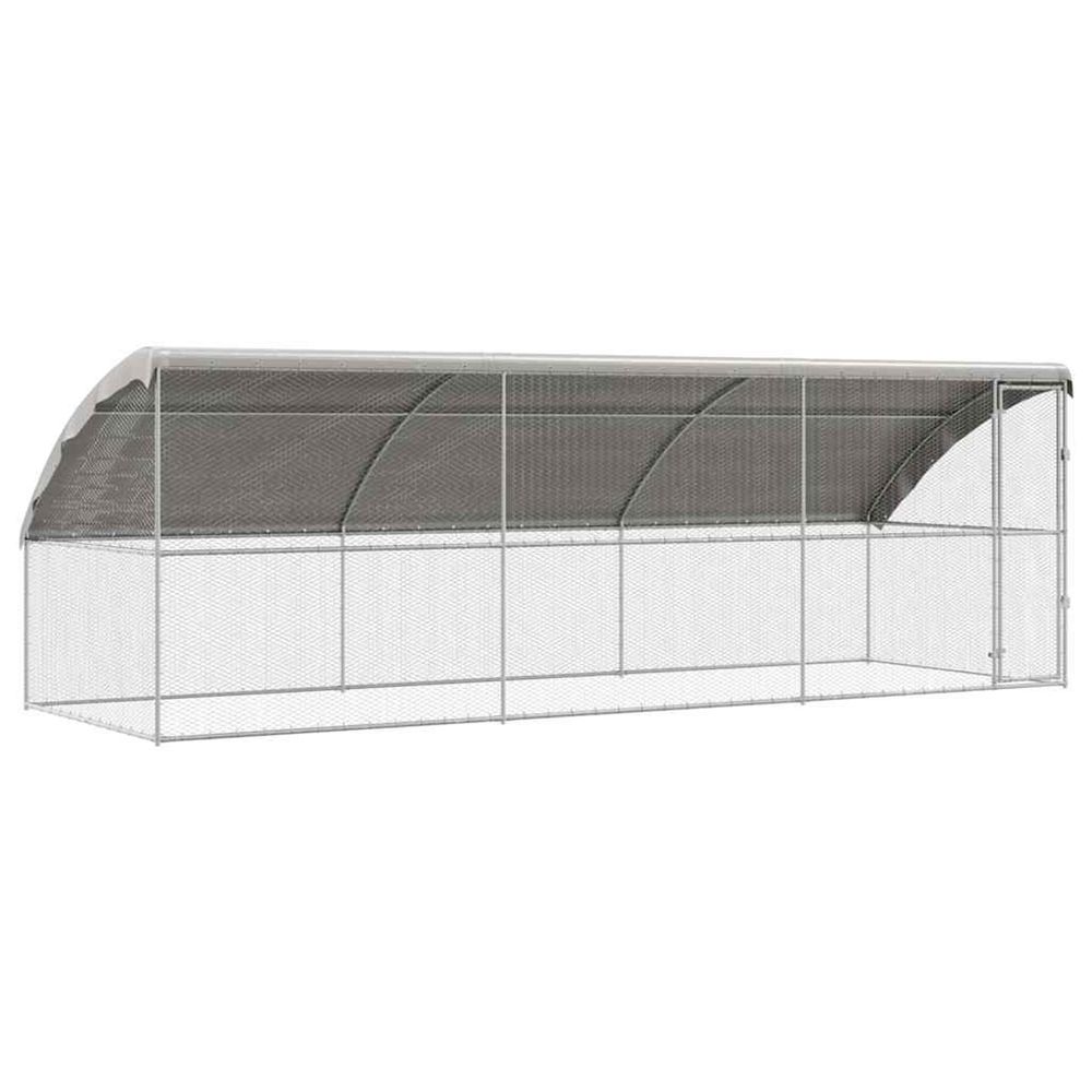 Cage à poules avec 1 porte 3 pièces argenté 600x200x200cm