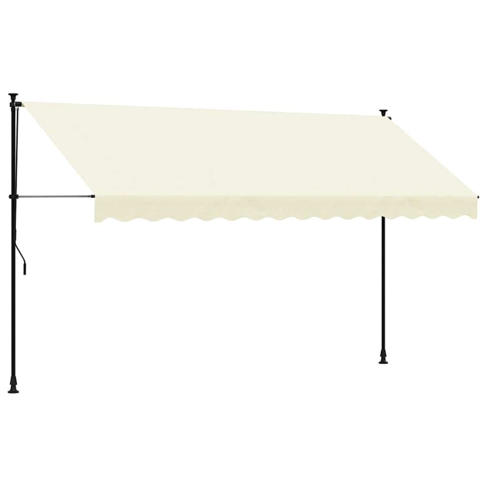 Auvent rétractable crème 350x150 m tissu et acier