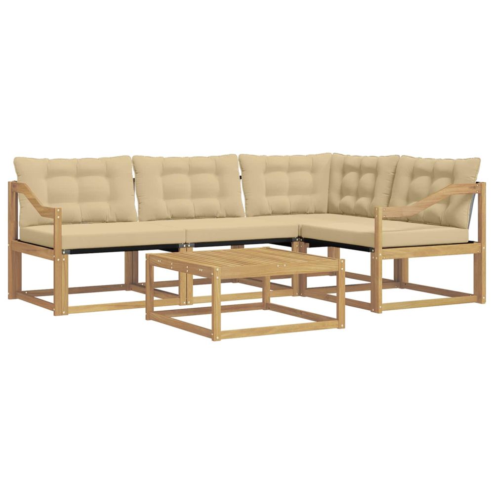 Ensemble de canapés d'extérieur 5 pc blanc et beige