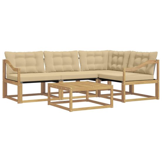 Ensemble de canapés d'extérieur 5 pc blanc et beige