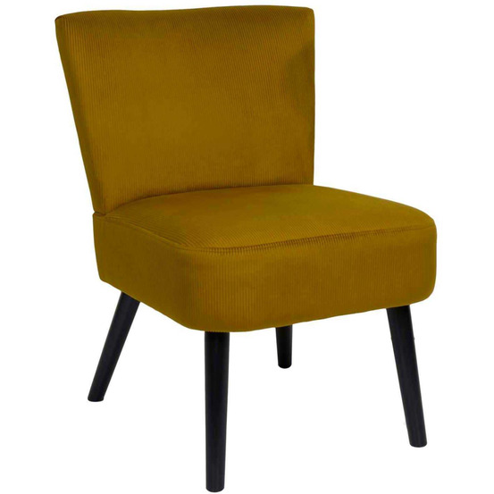 Fauteuil crapaud en tissu giulia jaune moutarde