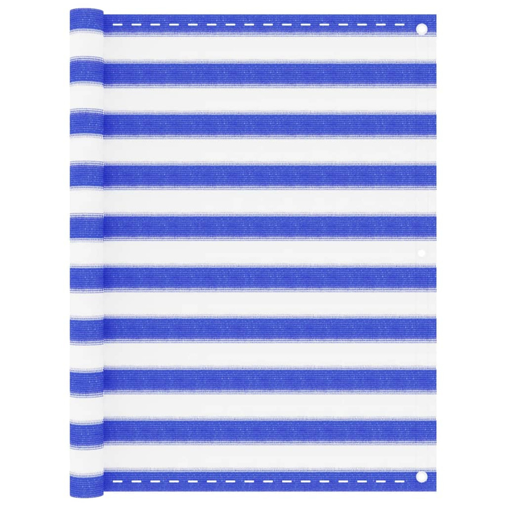 Écran de balcon bleu et blanc 120x500 cm pehd