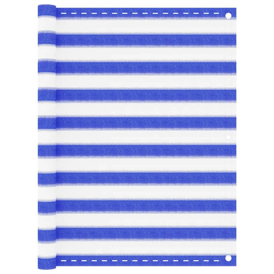 Écran de balcon bleu et blanc 120x500 cm pehd