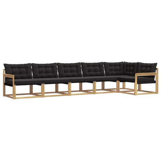 Ensemble de canapés d'extérieur 6 pc blanc et noir