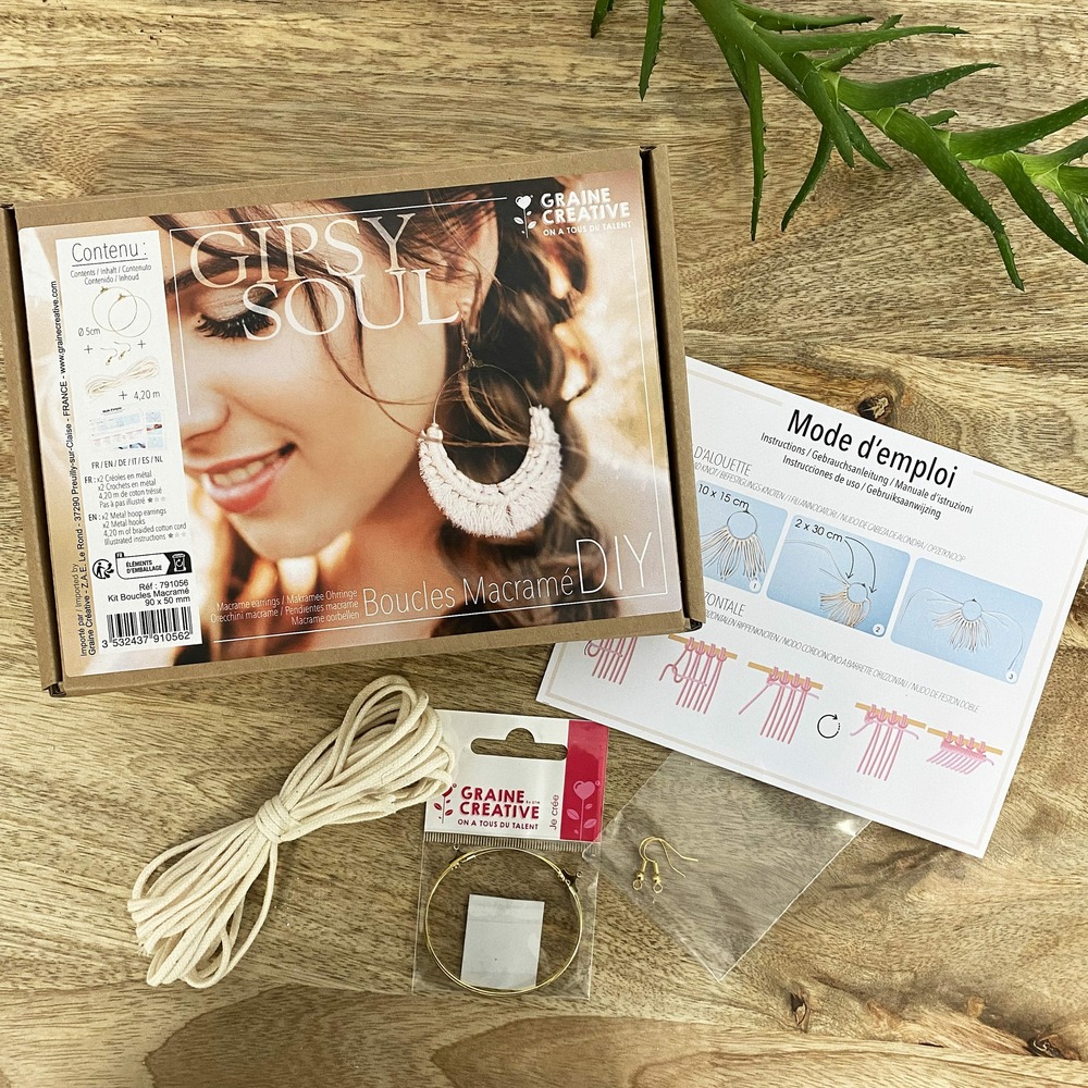 Diy - coffret boucles d'oreilles en macramé