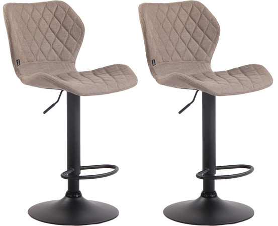 Lot de 2 tabourets de bar en tissu liège noir