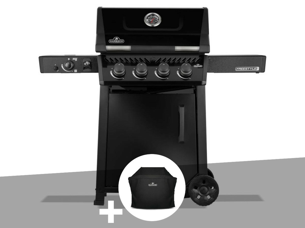 Barbecue gaz freestyle 425 noir pro 4 brûleurs + 1 sizzle zone + housse