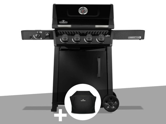 Barbecue gaz freestyle 425 noir pro 4 brûleurs + 1 sizzle zone + housse