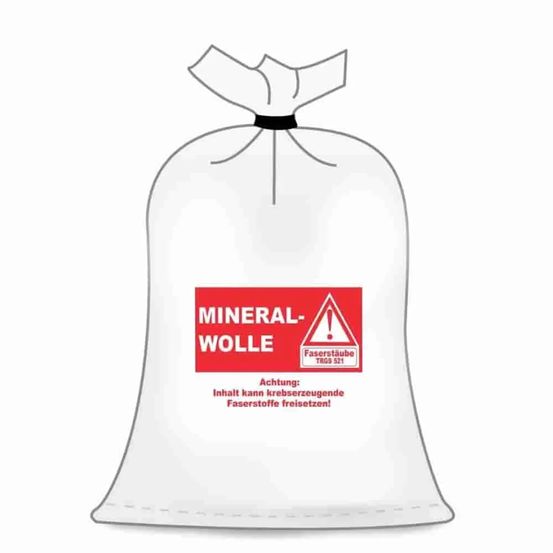 Sac kmf, sac laine de verre, 140x220 cm, évacuation laine minérale