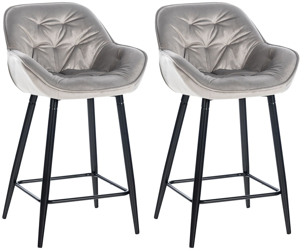 Lot de 2 tabourets de bar gibson velours
