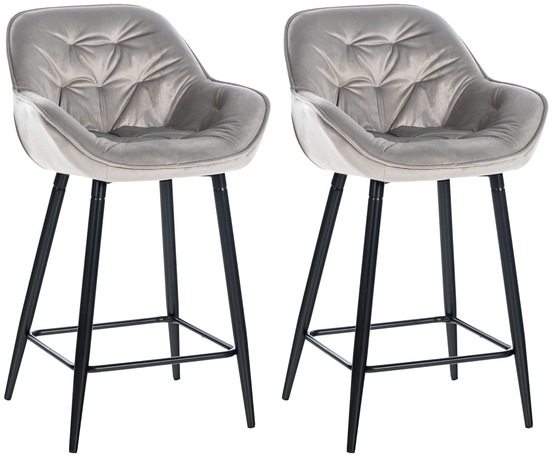 Lot de 2 tabourets de bar gibson velours