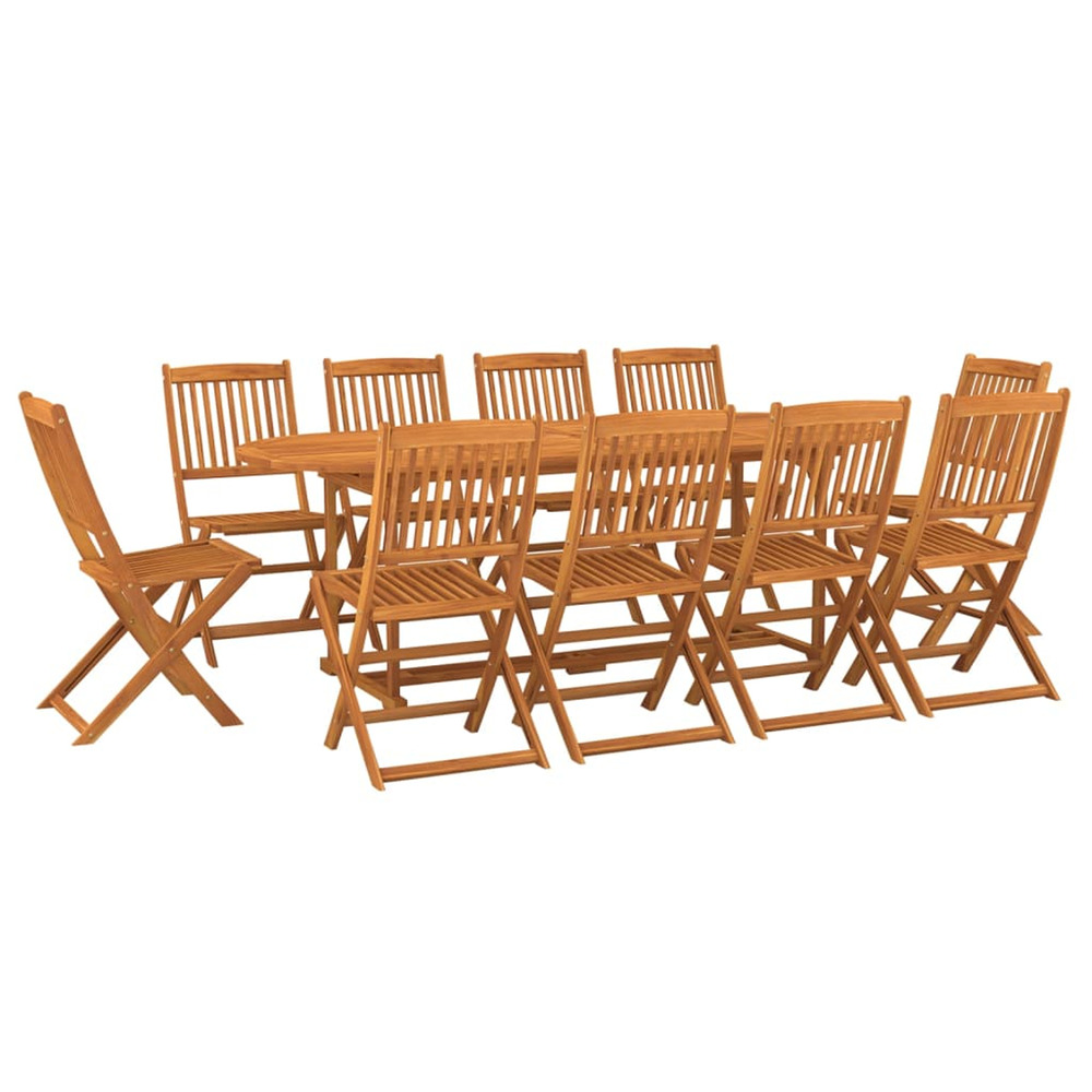 Ensemble à manger de jardin 11 pcs 220x90x75 cm bois d'acacia