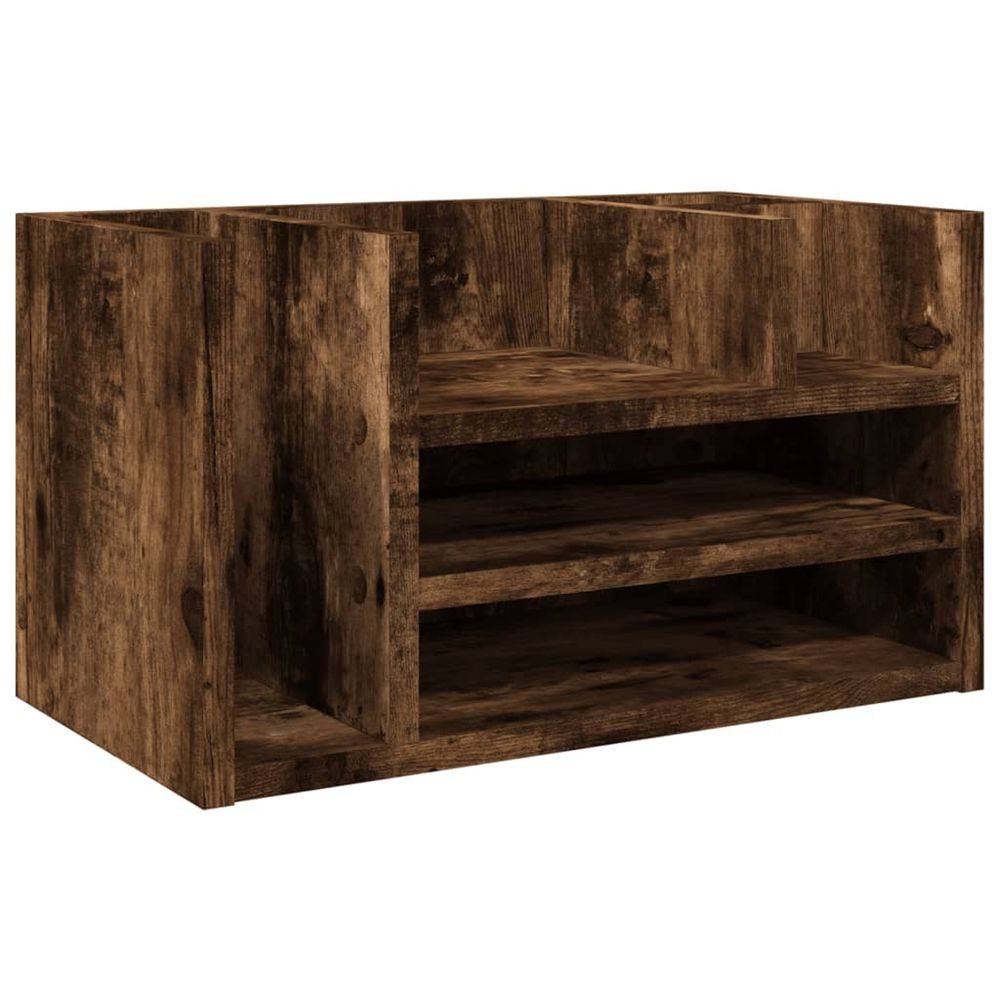 Organisateur de bureau chêne fumé 44,5x24x25 cm bois ingénierie