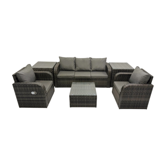 Ensembles de meubles de jardin 5 places canapés de terrasse avec chaise inclinable canapé 3 places 2 tables d'appoint