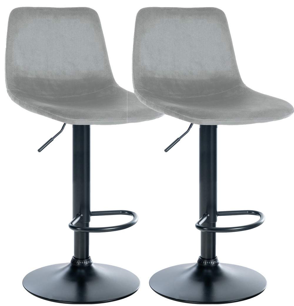 Lot de 2 tabourets de bar divo velours noir